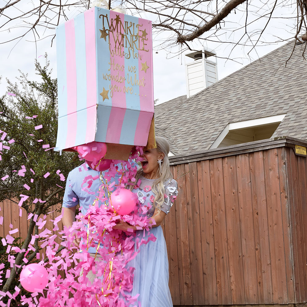 Gender Reveal With Confetti Box
