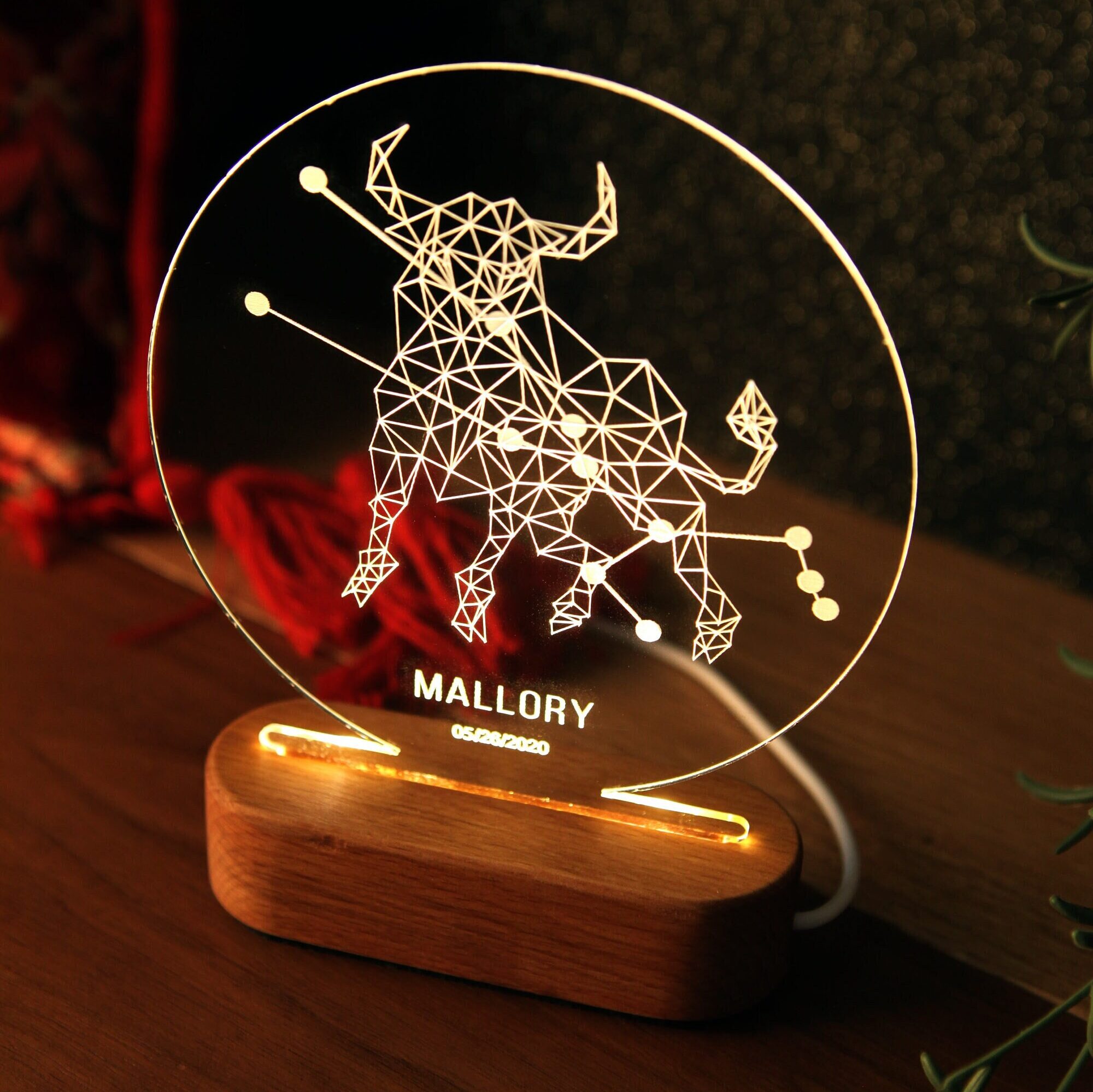  Zodiac Sign and Name Printed Night Light