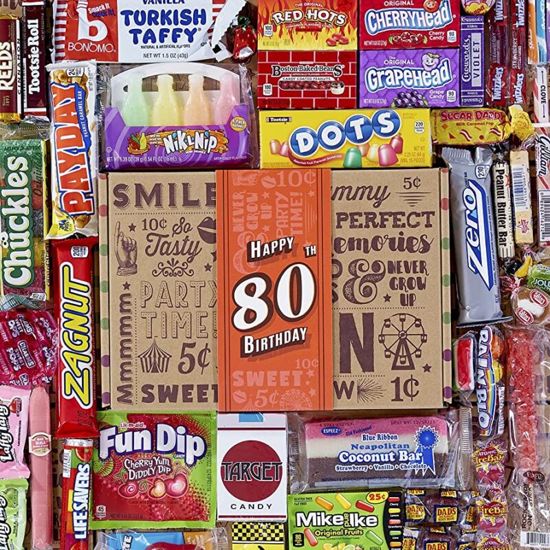 80th Birthday Retro Candy Gift Box