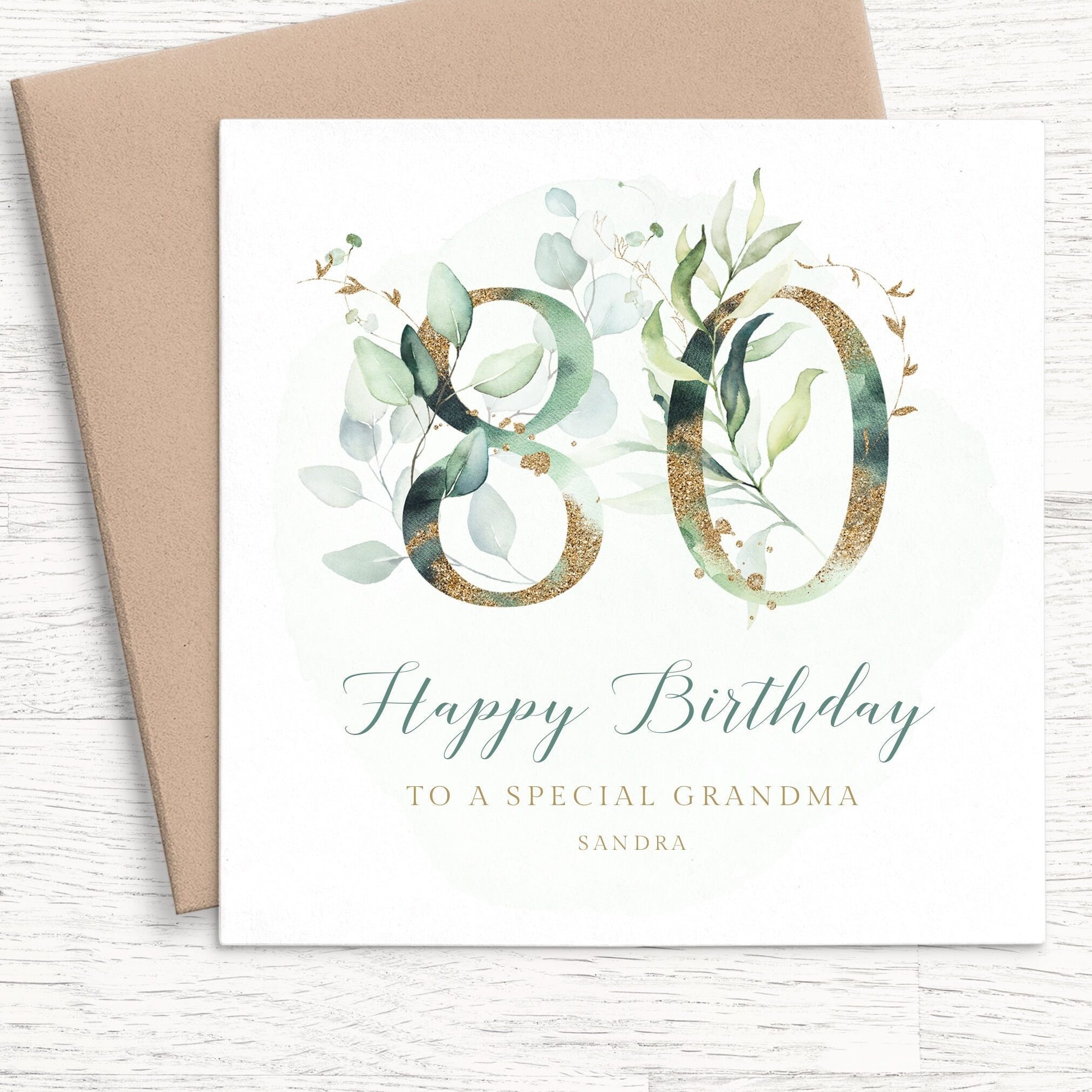 Personalised 80th Birthday Card
