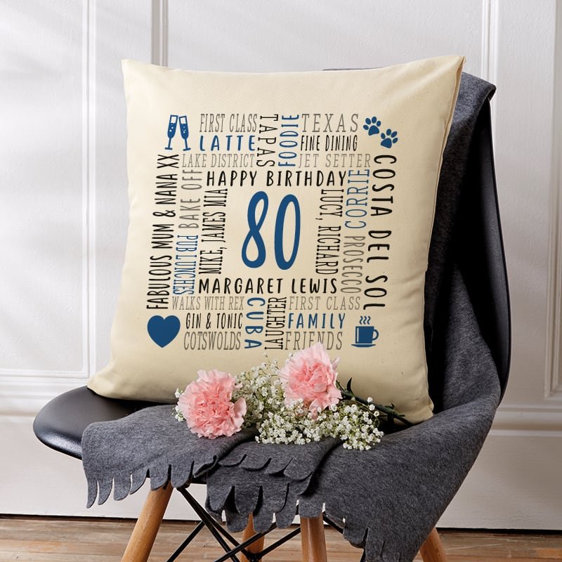 Personalized 80th Birthday Pillow