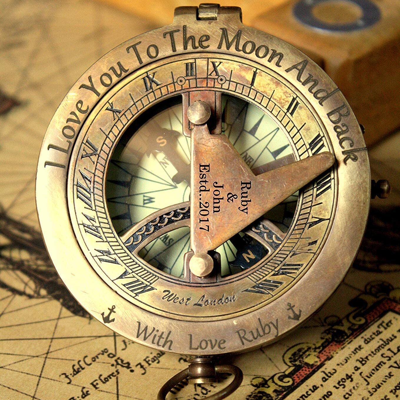 Sundial Engraved Compass