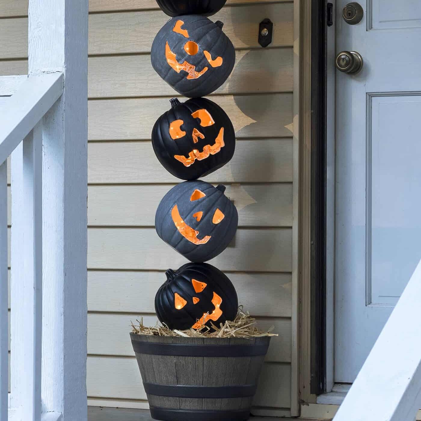 Lighted Pumpkin Topiary